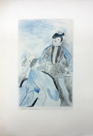 Radierung Laurencin - LA PRINCESSE DE CLÈVES (Pl. VIII signée au crayon). 1947