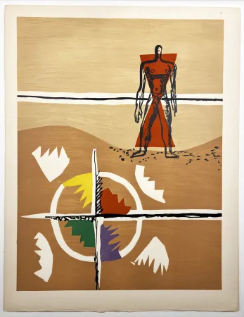 Lithographie Le Corbusier - MILIEU. (Le Poème de l'angle droit, 1955). Planche 3 (A3)