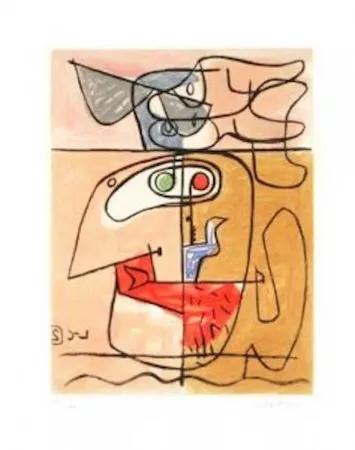Radierung Le Corbusier - Unité