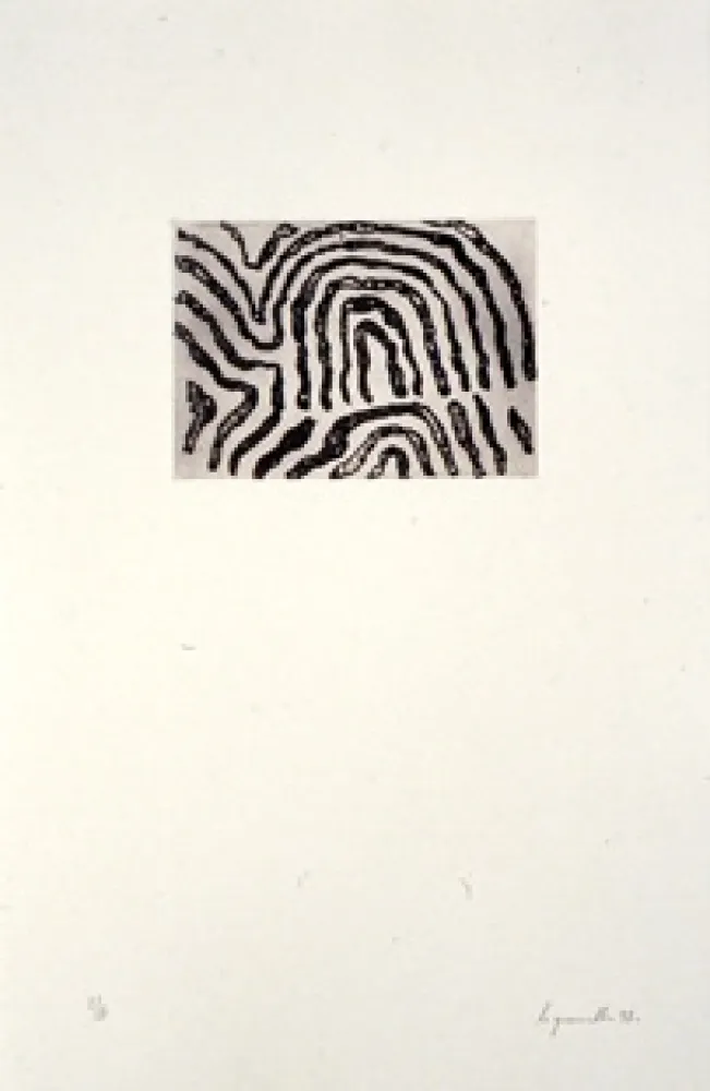 Radierung Le Groumellec - Ecriture