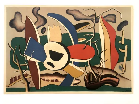 Lithographie Leger - Fleurs et papillons / Peintures antérieures à 1940