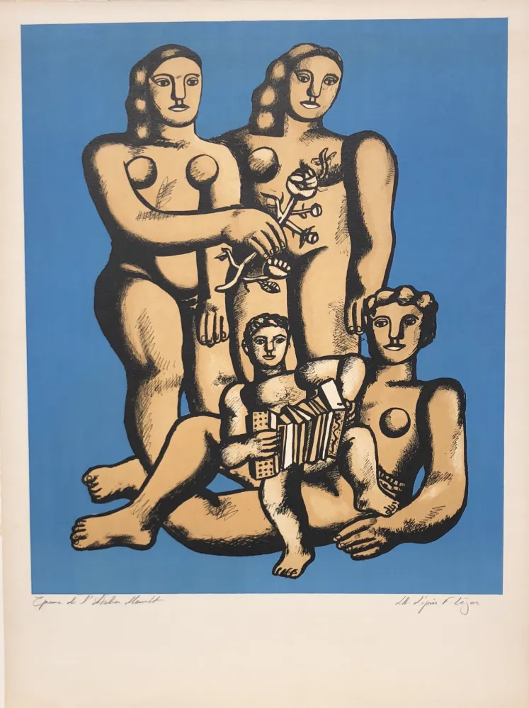 Lithographie Leger - The Accordionist's Family