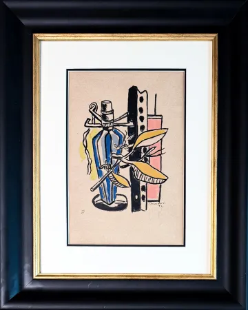 Lithographie Leger - Untitled (Composition à la bouteille bleue)