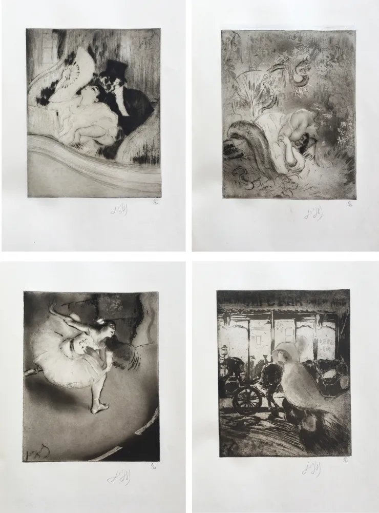 Radierung Legrand - POÈMES À L'EAU-FORTE. 1/20 suites à grandes marges des 30 eaux-fortes signées.‎ 