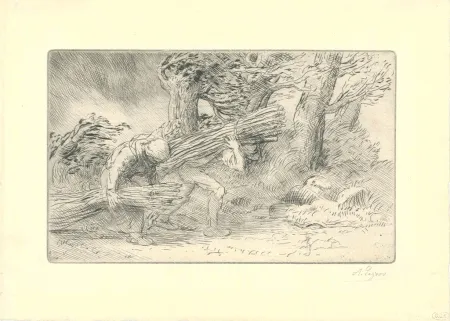 Kaltnadelradierung Legros - Les fagottiers