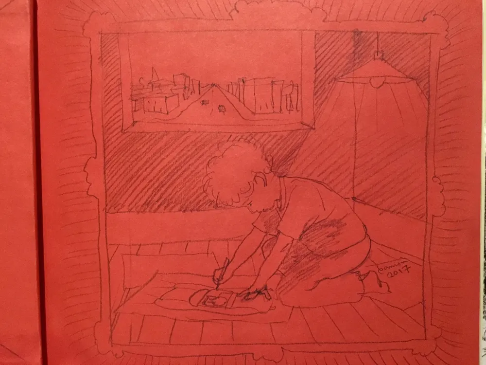 Illustriertes Buch Lehrer - Rocket Boy