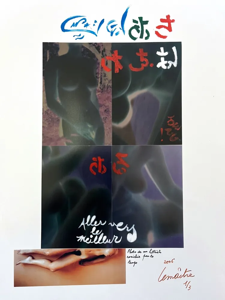 Fotografie Lemaitre  - Photo de nu lettriste enrichie par le temps