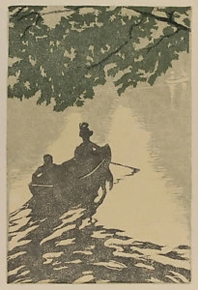 Holzschnitt Leonard - Am neuen See