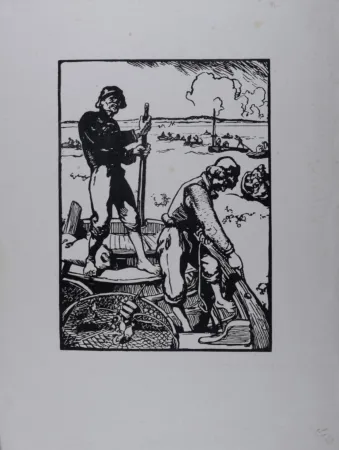 Lithographie Lepere - Loups de mer