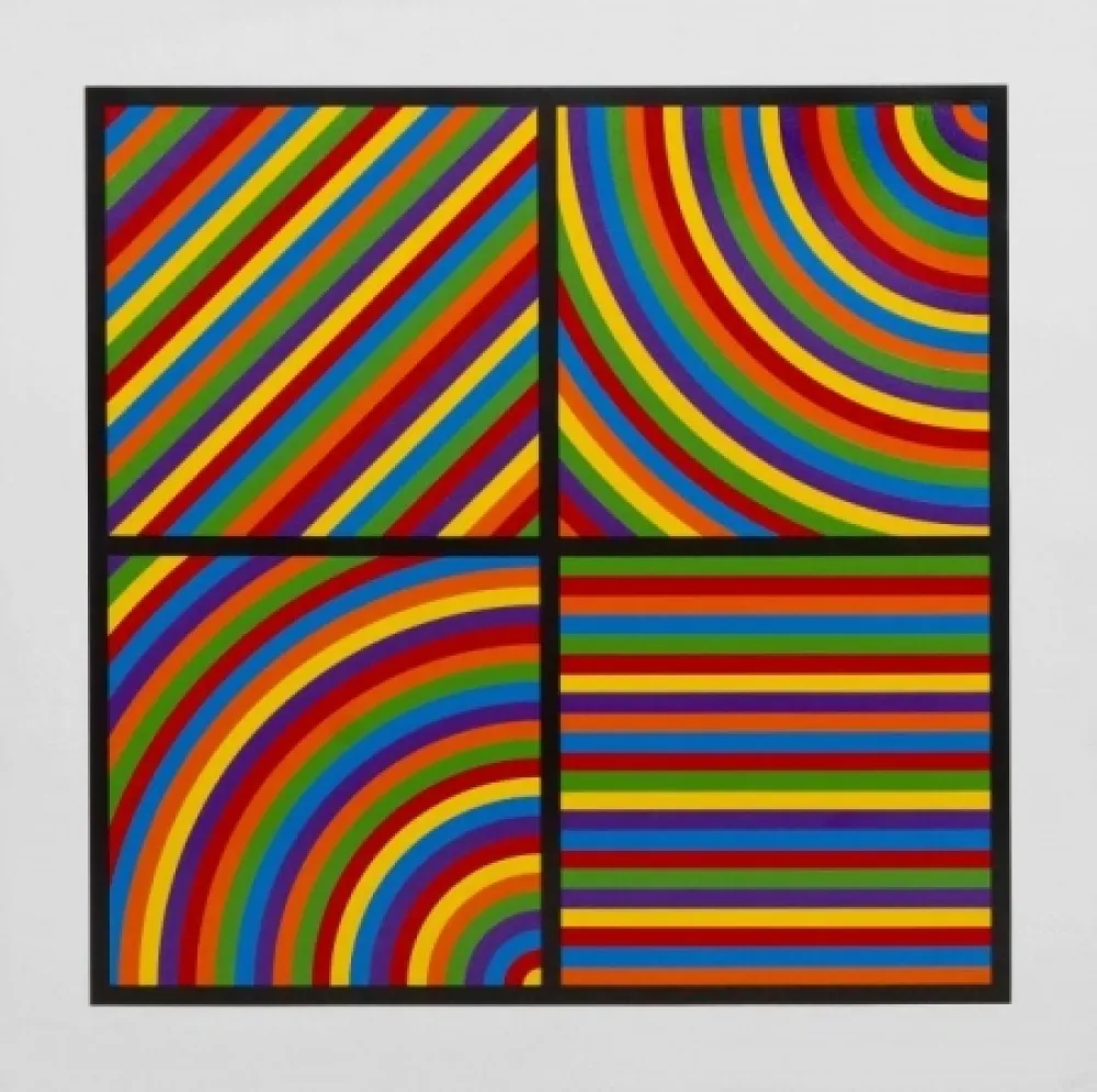 Linolschnitt Lewitt - Color Bands #2