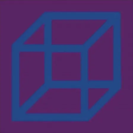 Linolschnitt Lewitt - Cubes in Color on Color (Purple/Blue)