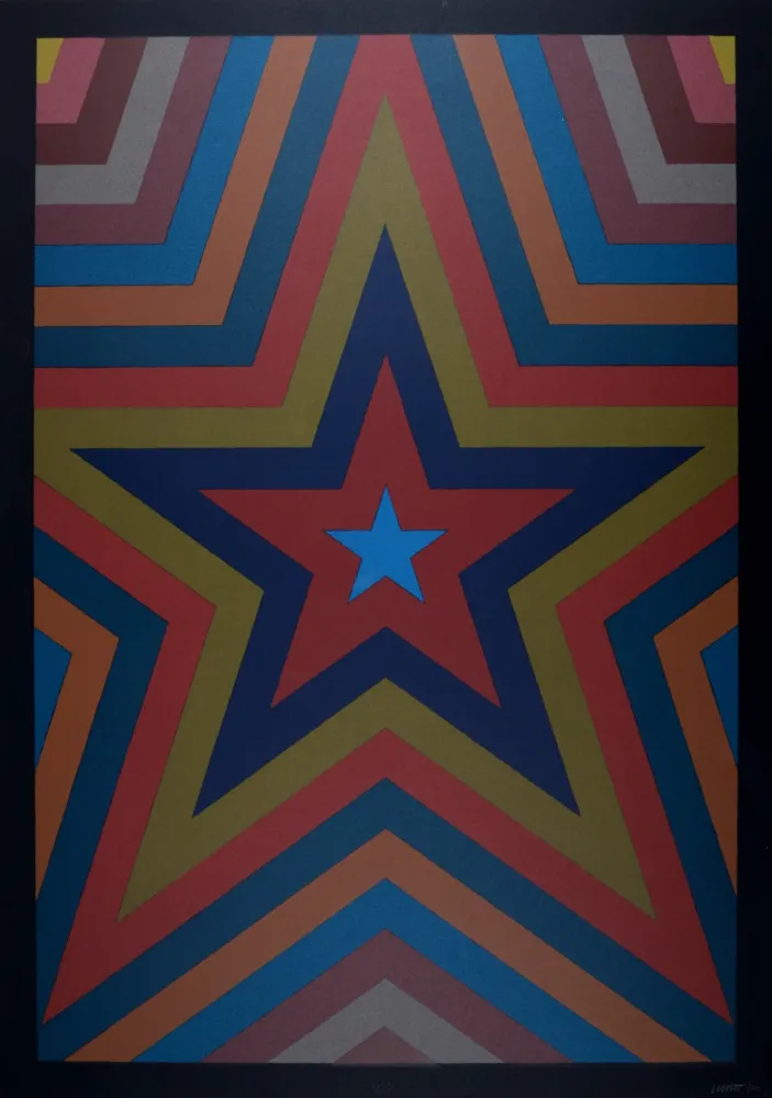 Siebdruck Lewitt - Five Pointed Star with Color Bands
