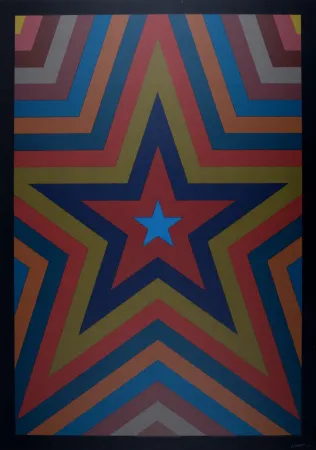 Siebdruck Lewitt - Five Pointed Star with Color Bands