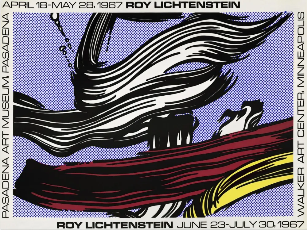 Siebdruck Lichtenstein - Brushstroke Pasadena