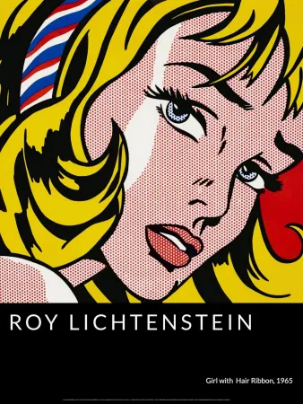 Siebdruck Lichtenstein - Girl with Hair Ribbon