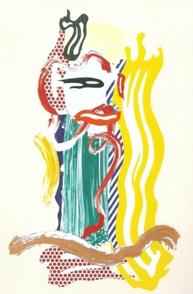 Siebdruck Lichtenstein - Portrait, Brushstrokes