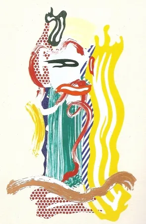 Siebdruck Lichtenstein - Portrait, Brushstrokes