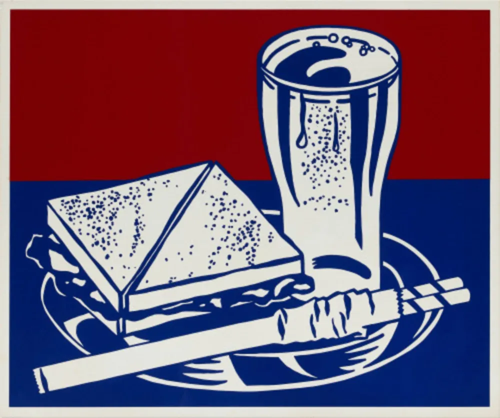 Siebdruck Lichtenstein - Sandwich and Soda