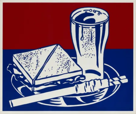 Siebdruck Lichtenstein - Sandwich and Soda