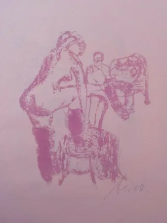 Keine Technische Liebig - Acht Lithographien zu dem Roman Der Favorit von Guy de Maupassant (8 signed original large folio lithographs by Artur Liebig, based on 