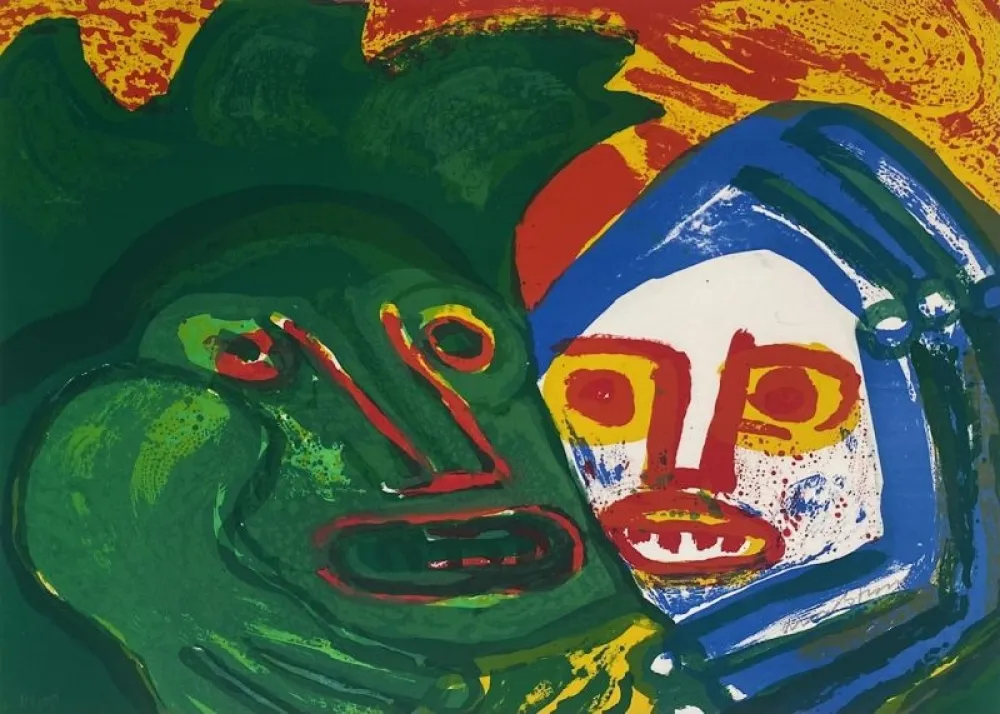 Lithographie Lindstrom - Amis 