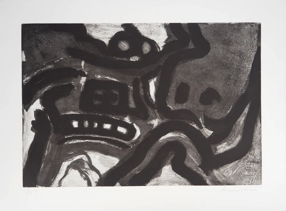 Aquatinta Lindstrom - Symboles abstraits