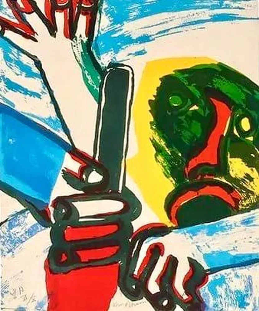 Lithographie Lindstrom - The Fight