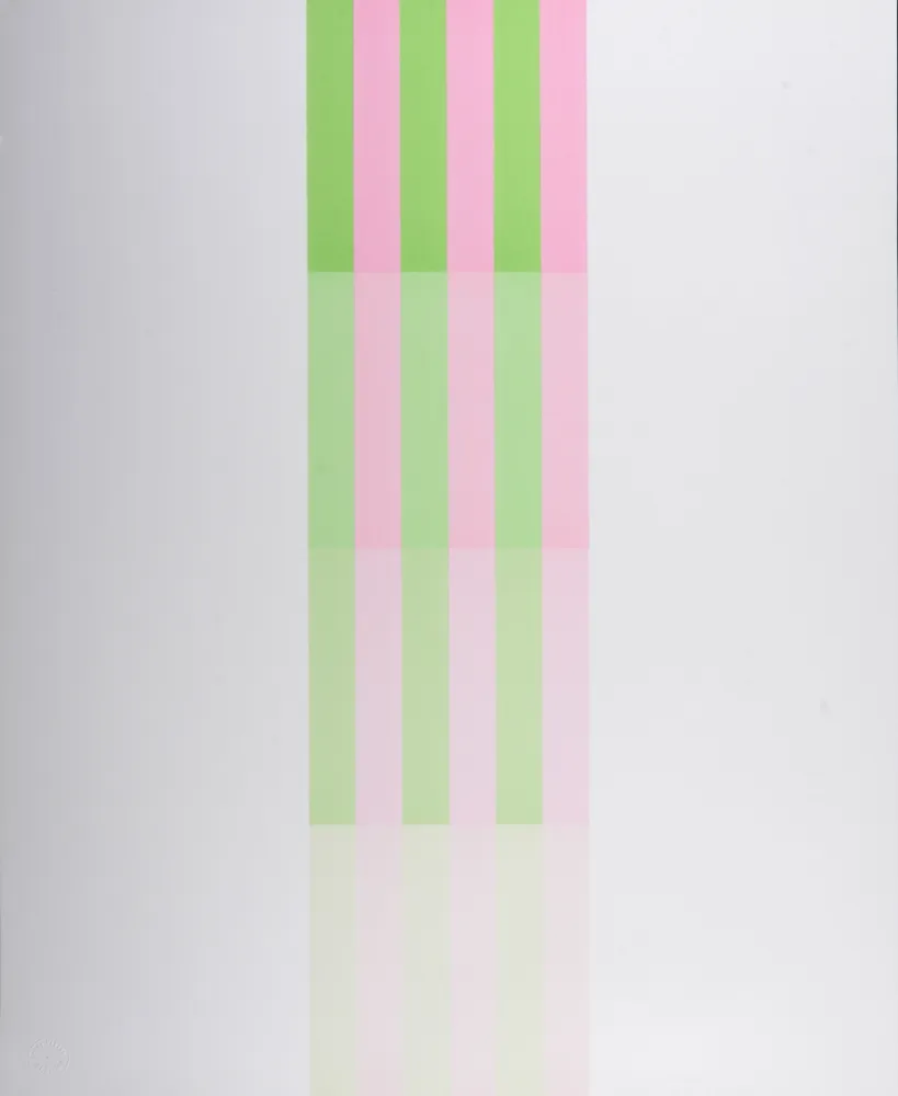 Lithographie Lohse - Farbstreifen - Hand-signed