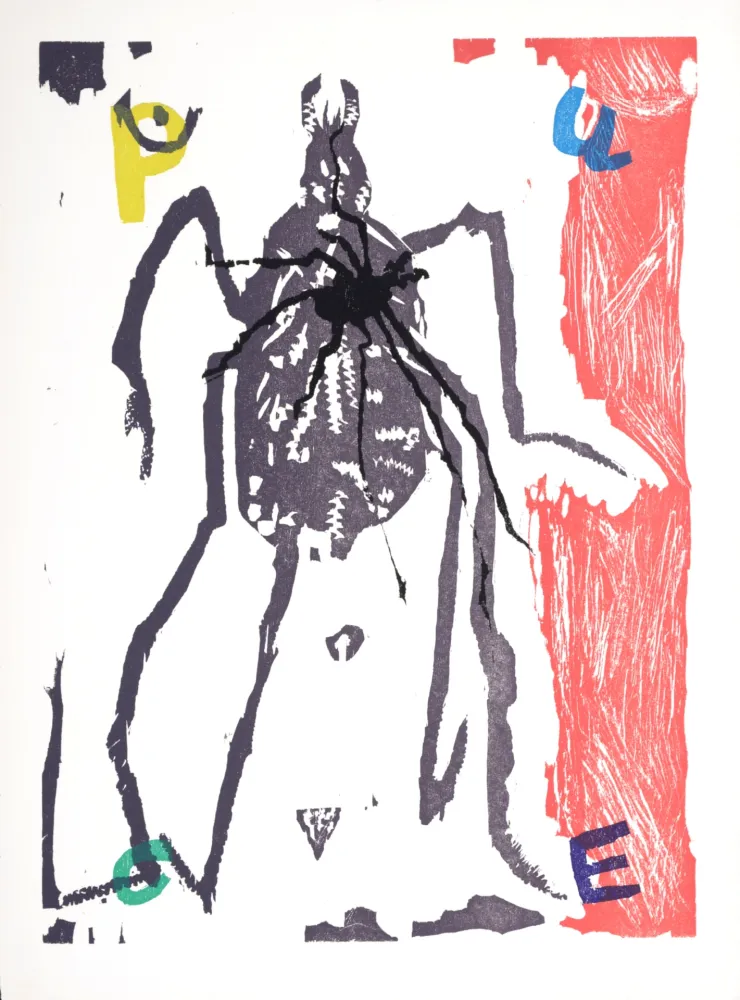 Holzschnitt Lorjou - La Puce, 1965