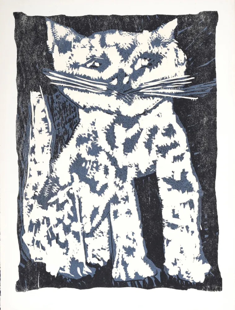 Holzschnitt Lorjou - Le Chat, 1965