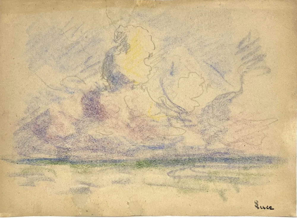 Keine Technische Luce - Bord de mer. Vers 1900. Pastel 