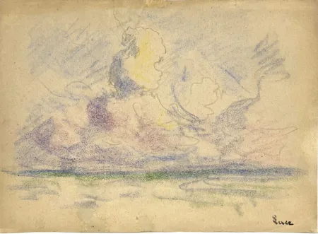 Keine Technische Luce - Bord de mer. Vers 1900. Pastel 