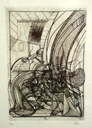 Radierung Luginbühl - Kleiner Stengel (Plan für Stengel)