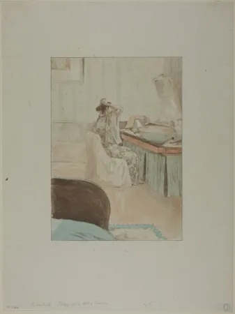 Lithographie Lunois - La toilette