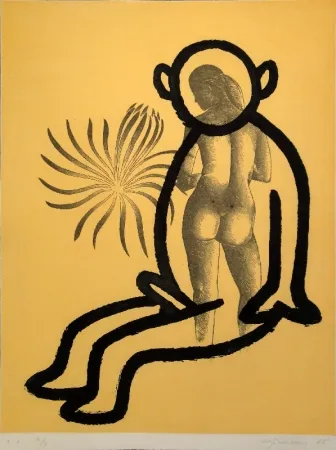 Aquatinta Lüthi - Selbstporträt aus der Serie der großen Gefühle I