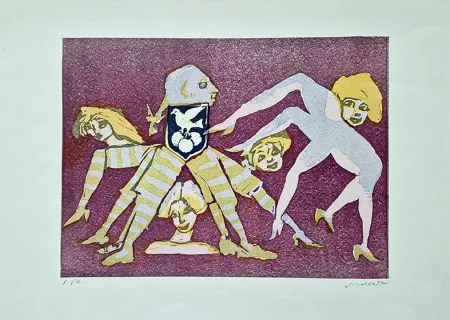 Linolschnitt Maccari - Composizione