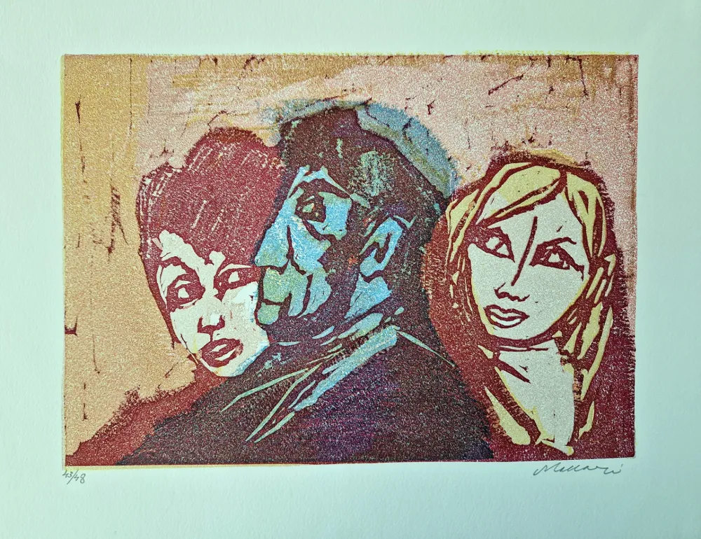 Linolschnitt Maccari - Vivo di volata III