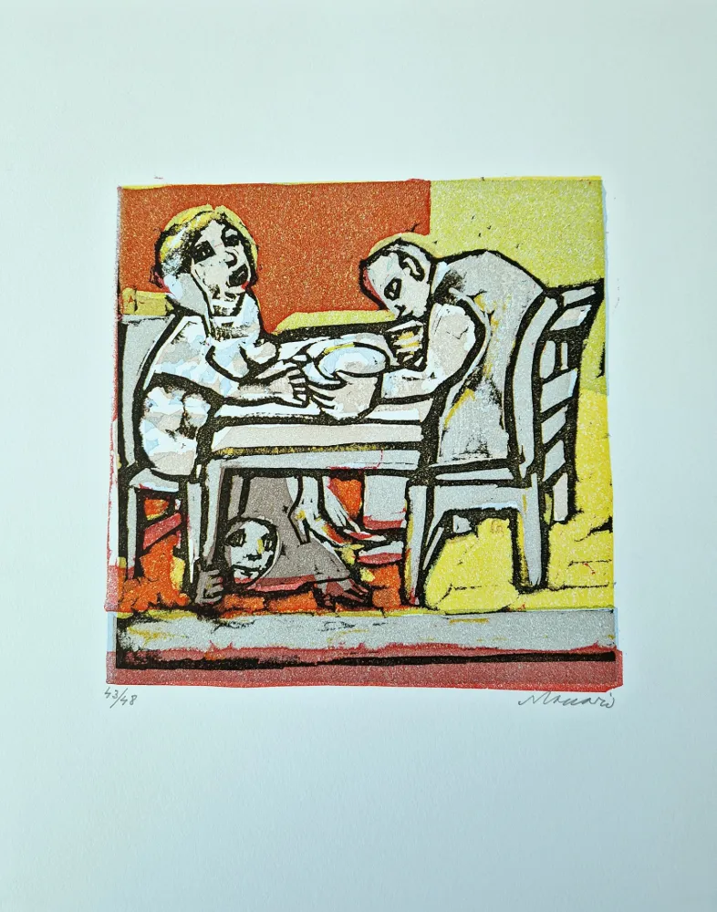 Linolschnitt Maccari - Vivo di volata VI