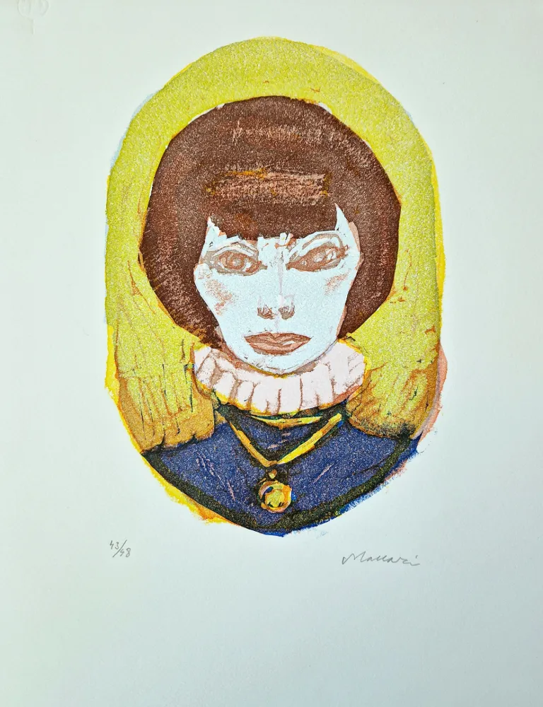 Linolschnitt Maccari - Vivo di volata VII