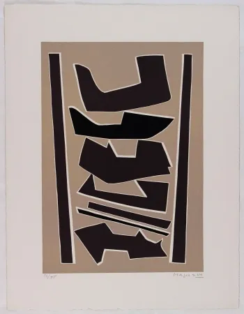 Linolschnitt Magnelli - La Ferrage III