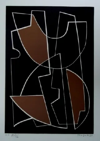 Linolschnitt Magnelli - La Magnanerie de la Ferrage 1