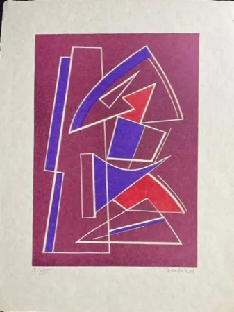 Linolschnitt Magnelli - La Magnanerie de La Ferrage IV