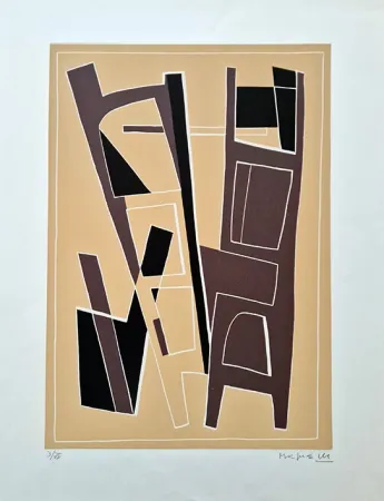 Linolschnitt Magnelli - La Magnanerie de La Ferrage VI