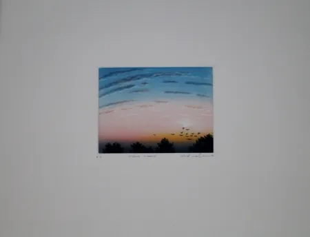 Radierung Und Aquatinta Maibaum - Abend-Morgen