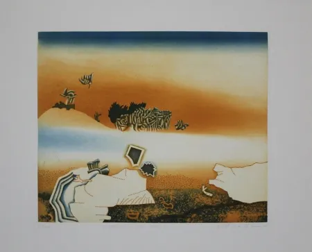 Radierung Und Aquatinta Maibaum - Nachdenken über Oasen II