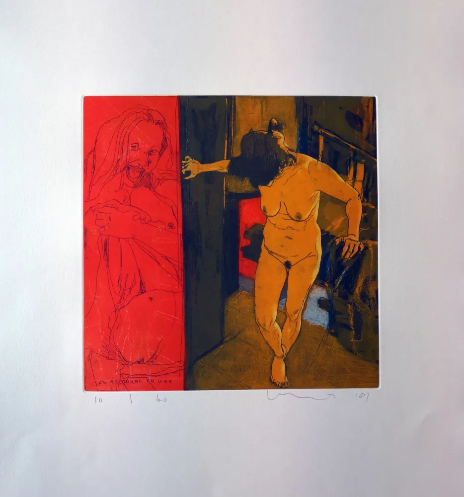 Radierung Und Aquatinta Mair - Se recourbe en Lyre