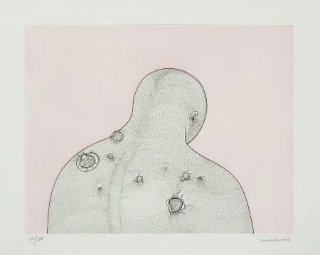 Radierung Malaval - Maciste contre l'aliment blanc