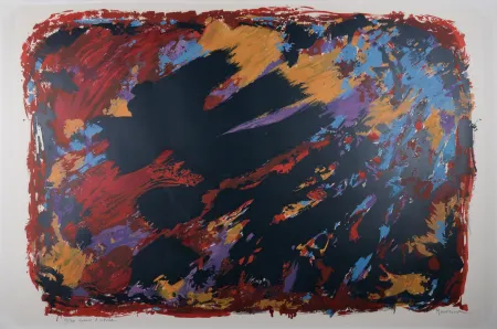 Lithographie Manessier - Le procès de Burgos II