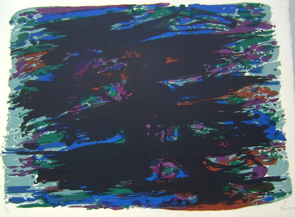 Lithographie Manessier - Suite de Paques 1, Le Jardin des Oliviers