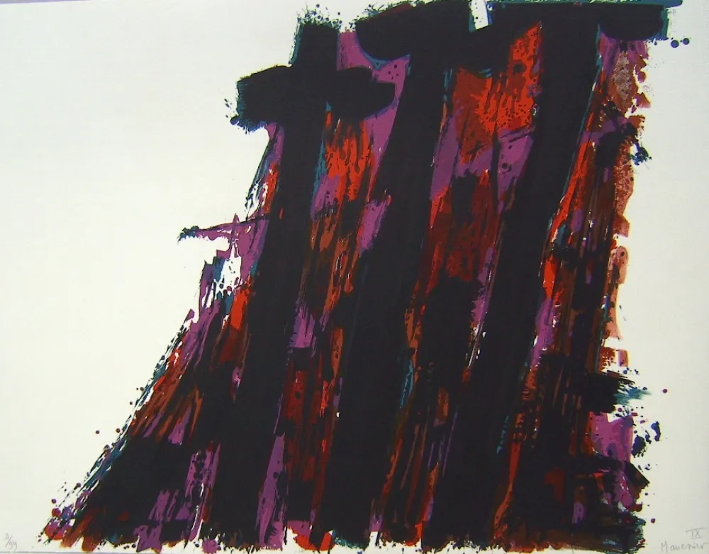 Lithographie Manessier - Suite de Paques IX, Les Trois Croix